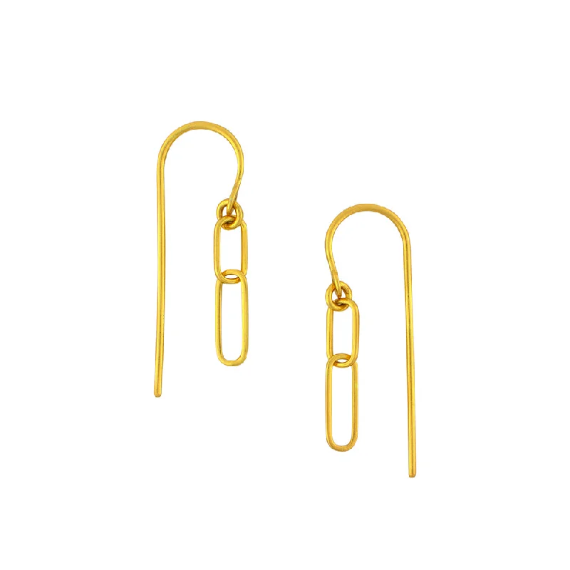 Ladies sapphire earrings-Loved Linked Earrings in Gold