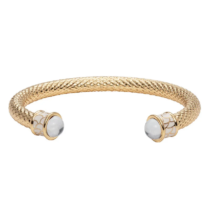 Ladies stretch bracelets-Salamander Torque Diamond & Gold Bangle