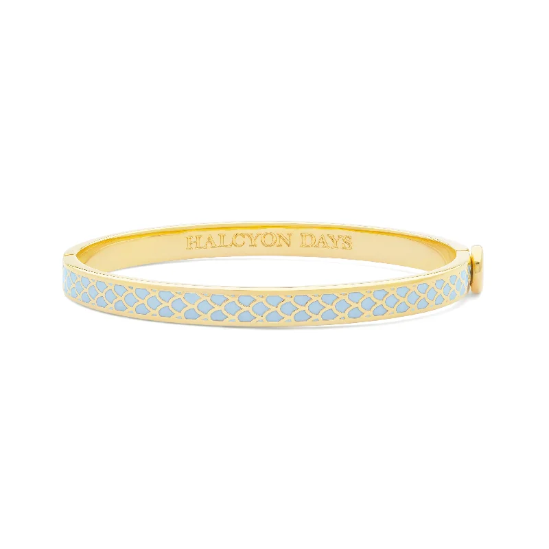 Ladies luxury gold bangles-Skinny Salamander Forget-me-Not & Gold Bangle