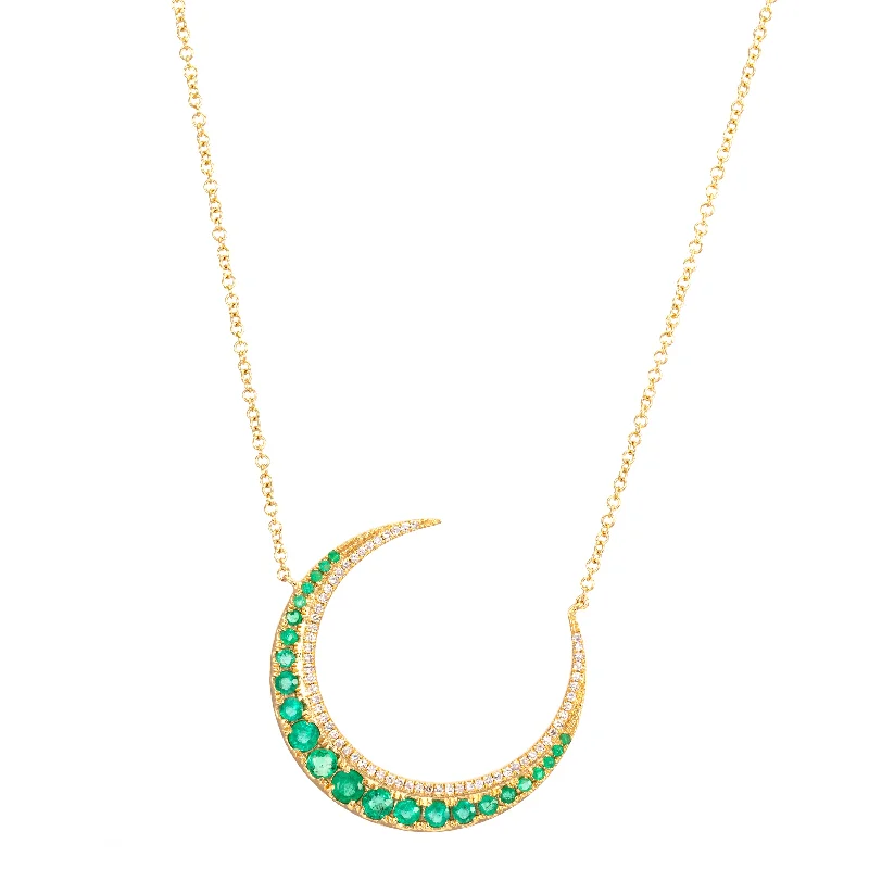 Ladies pendant necklaces-Crescent Necklace