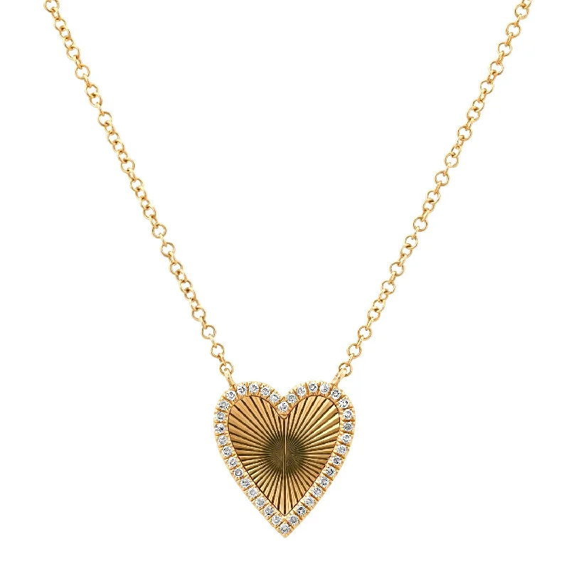 Ladies designer necklaces-Radiating Heart Necklace