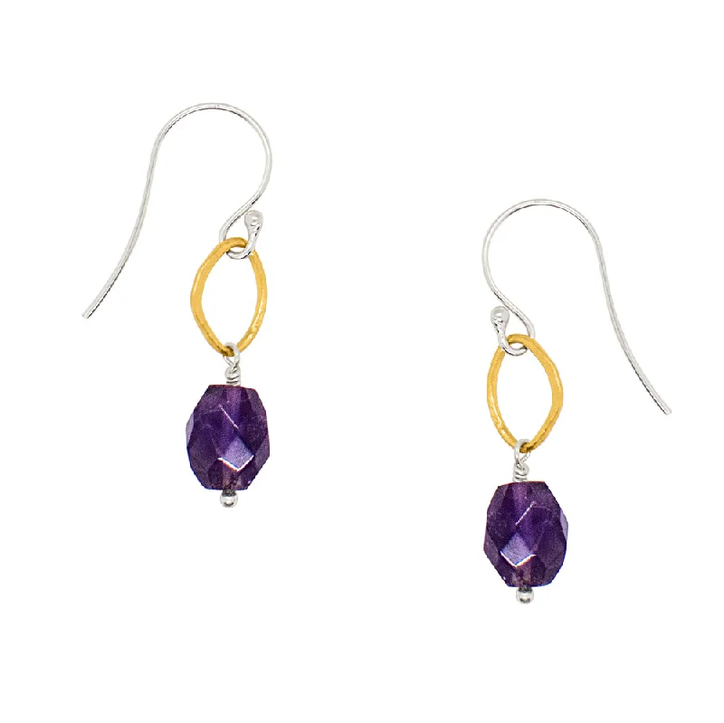 Ladies animal-shaped earrings-Orbit Earrings in Amethyst