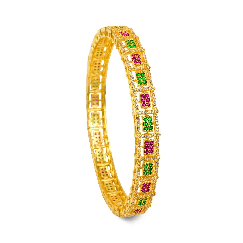 Ladies colorful bracelets-Premium Stone Bangle PMSB34WRG-006