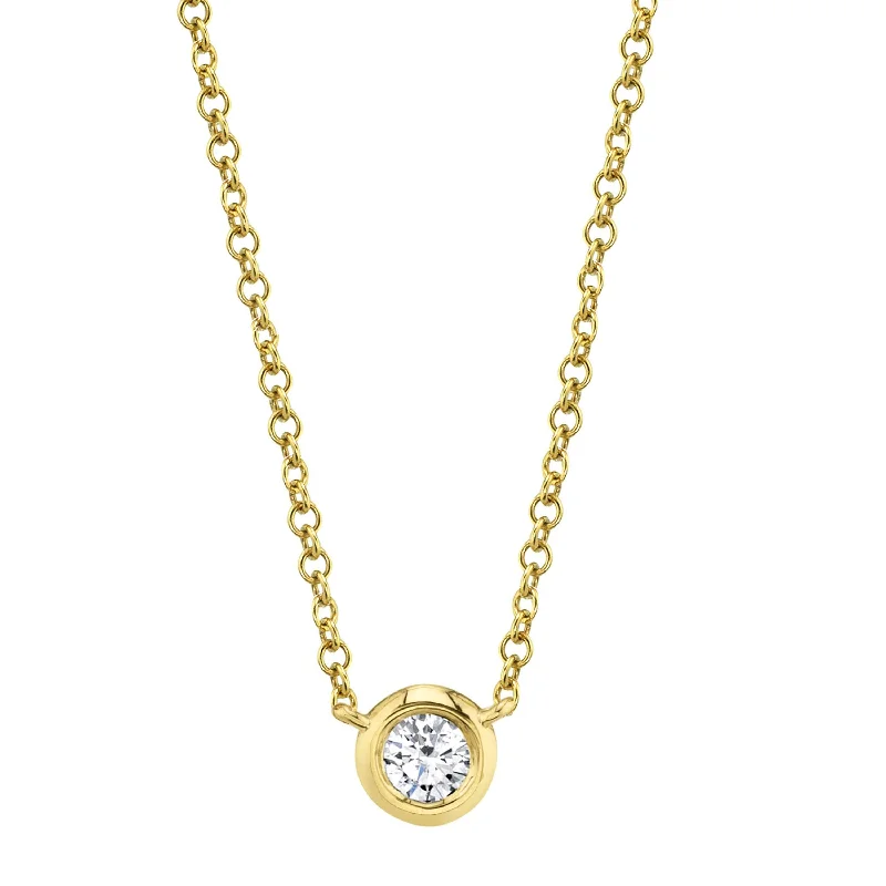 Ladies opal necklaces-Diamond Bezel Necklace