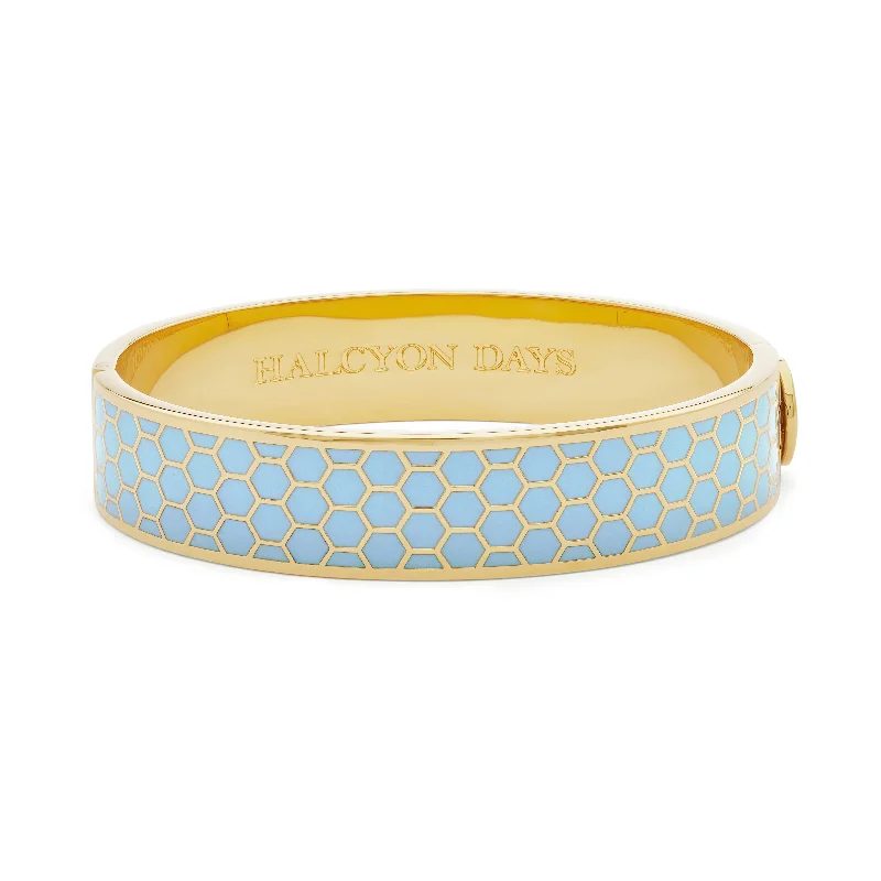 Ladies vintage bangles-Honeycomb Forget-me-not & Gold Bangle