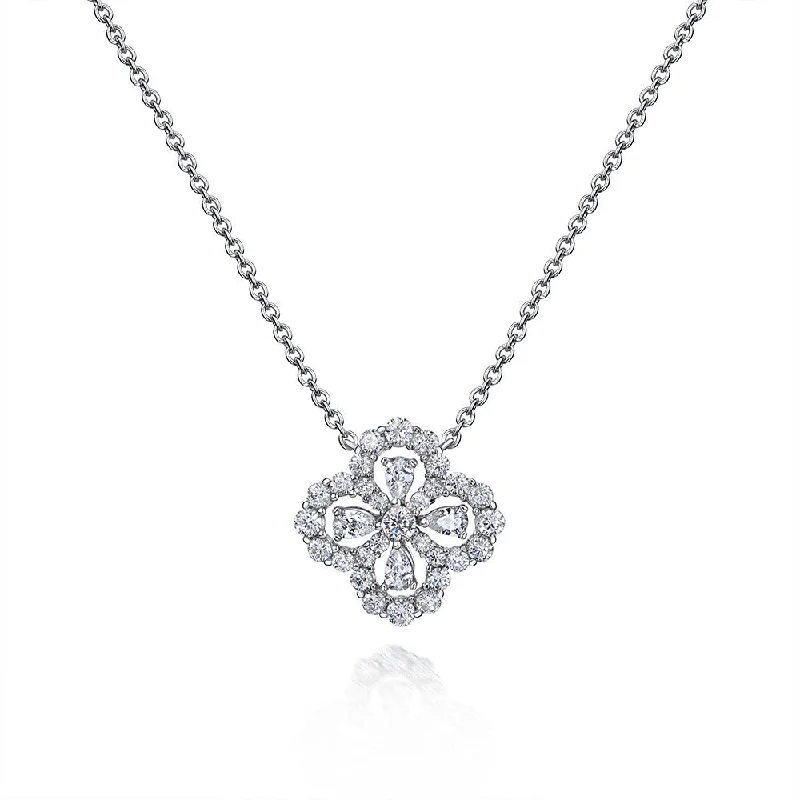 Ladies crystal chandelier necklaces-Lucky Four-Leaf Clover Necklace | S925