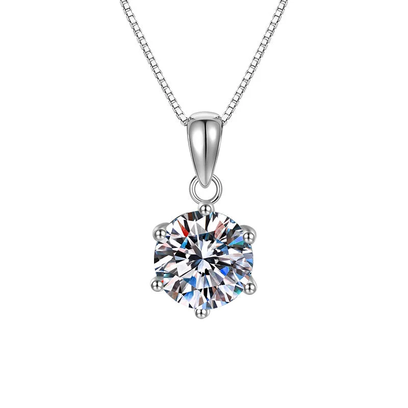 Ladies birthstone necklace sets-Minimalist Diamond Necklace | S925 | Moissanite