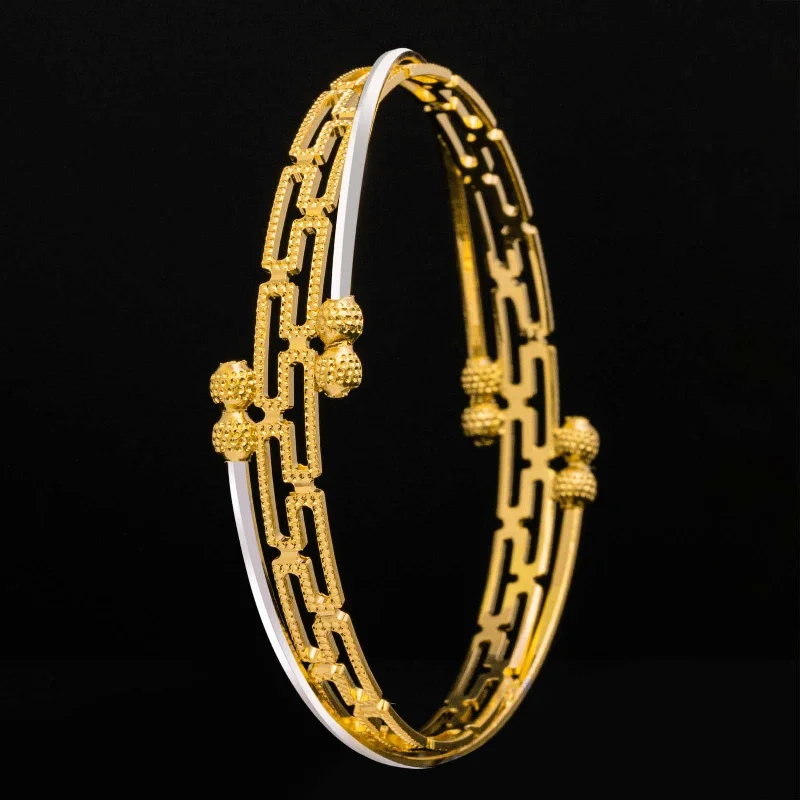 Ladies gold bangles-RHODIUM BANGLE PRGB35-062