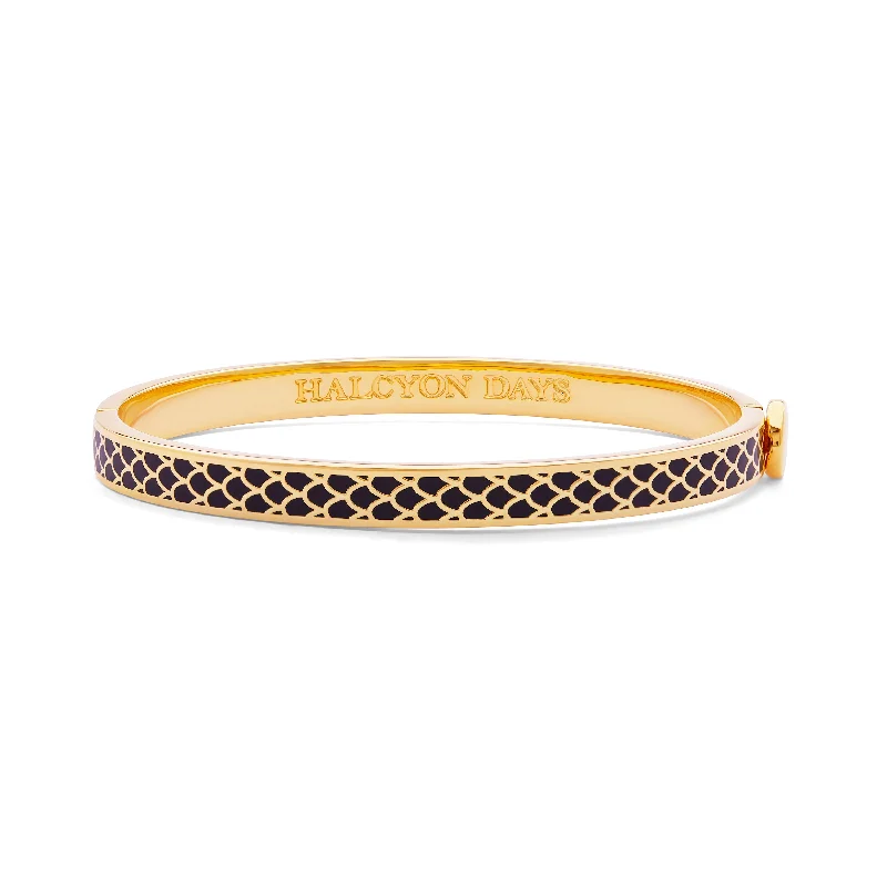 Ladies gold bangles-Skinny Salamander Black & Gold Bangle