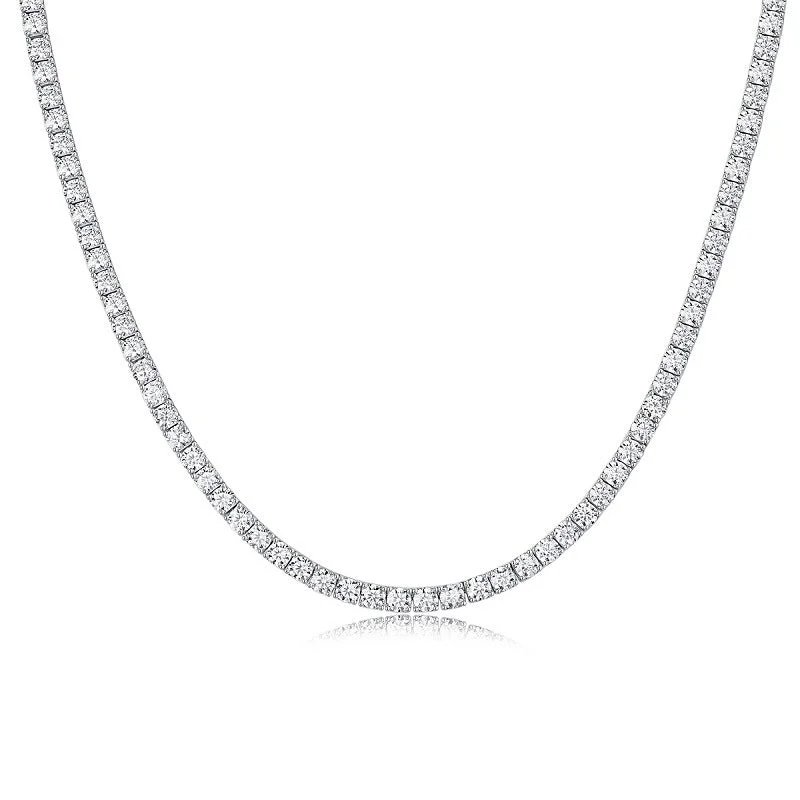 Ladies choker necklaces-Diamond Tennis Chain Necklace | S925 | Moissanite