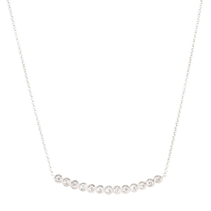 Ladies infinity necklaces-Bezel Bar Necklace