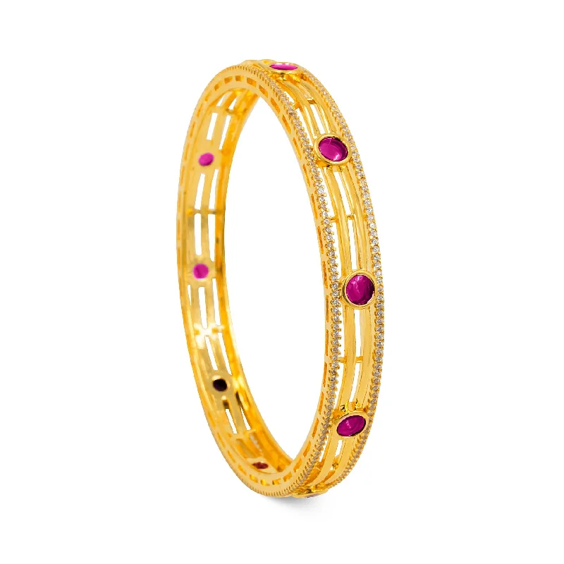 Ladies minimalist bracelets-Premium Stone Bangle PMSB38WR-006