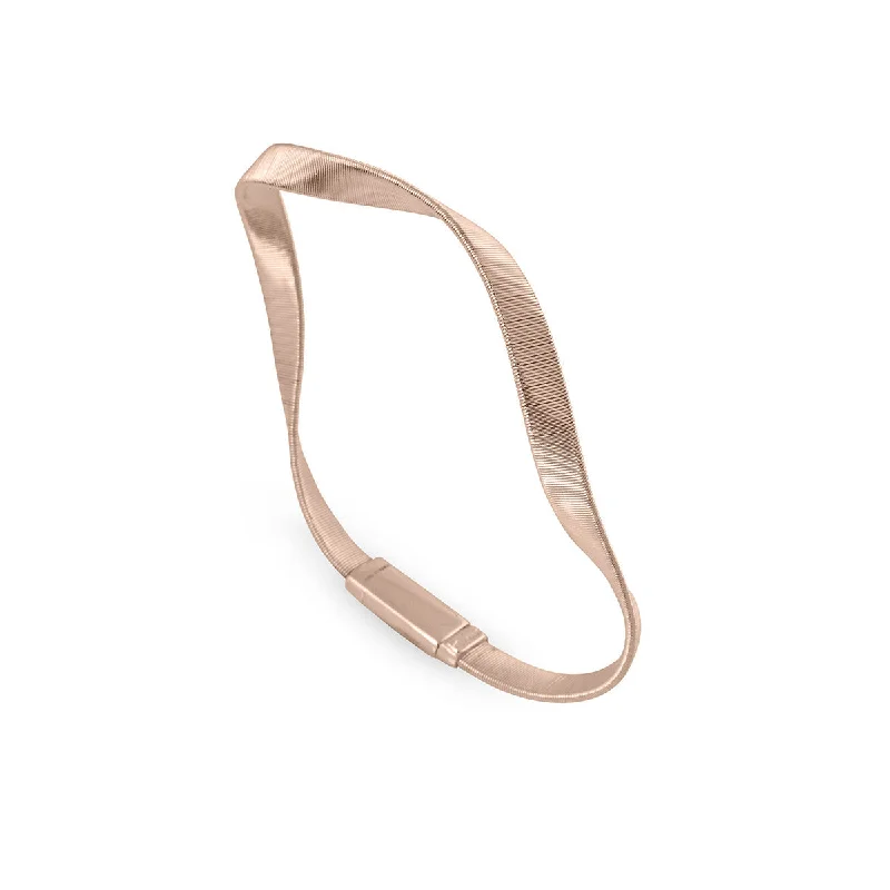 Ladies stretch bracelets-18K Rose Gold Twist Bangle