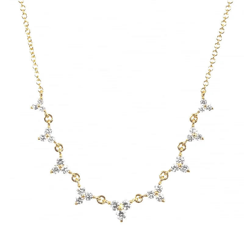 Ladies modern necklaces-Diamond Trio Necklace