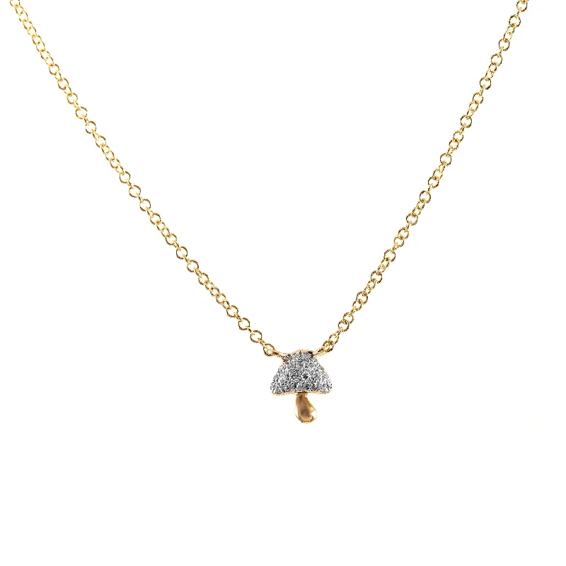 Ladies birthstone necklaces-Mushroom Necklace