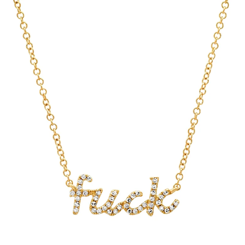 Ladies luxurious gemstone necklaces-F*ck Necklace