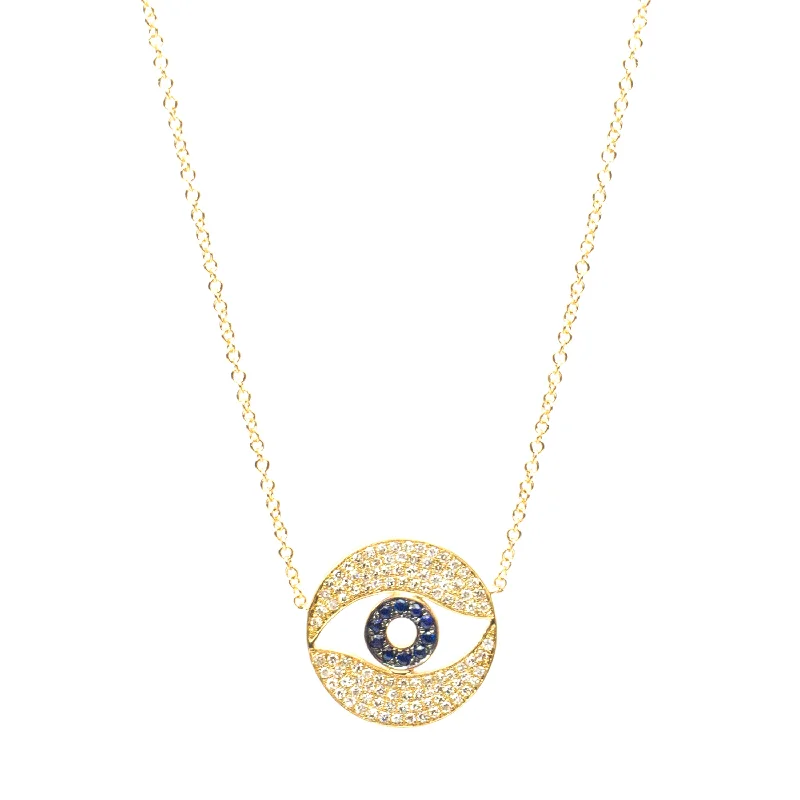 Ladies sparkling diamond necklaces-Evil Eye Necklace