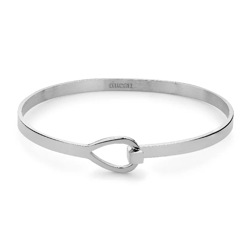 Ladies sapphire bracelets-Bangle loop silver