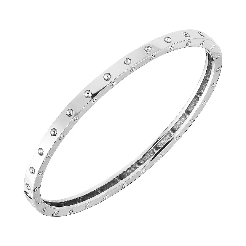 Ladies sterling silver bangles-Pois Moi Oval Bangle