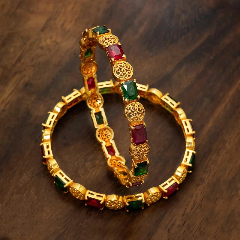 Ladies gemstone bangles-Sreshta Bangle PSGRBSR1RG-27-023