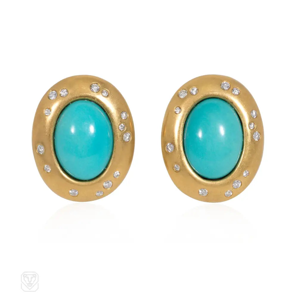 Ladies silver earrings-Angela Cummings, Tiffany & Co. turquoise earrings