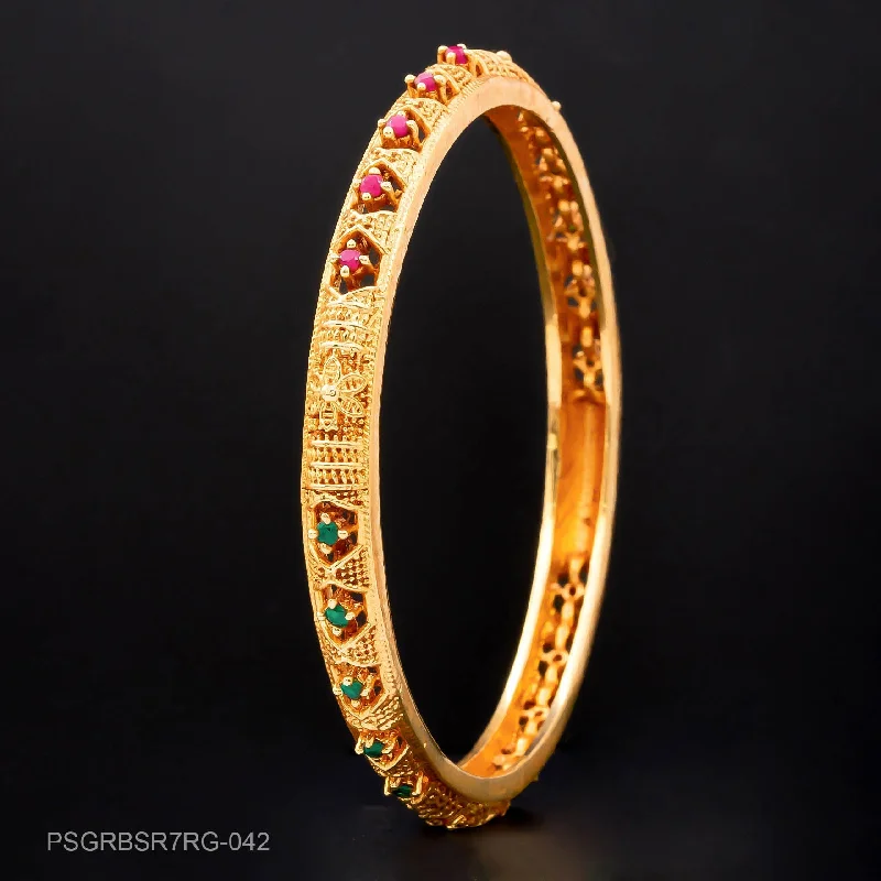 Ladies gemstone tennis bracelets-STONE GHERU SRESHTA BANGLE PSGRBSR7RG-042