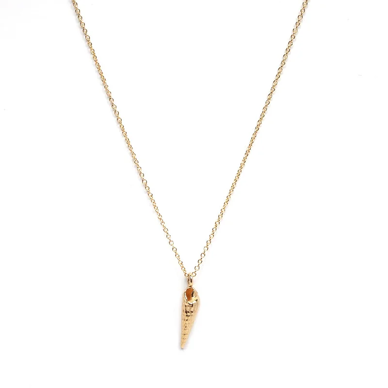 Ladies chain necklaces-Mini Auger Shell Necklace