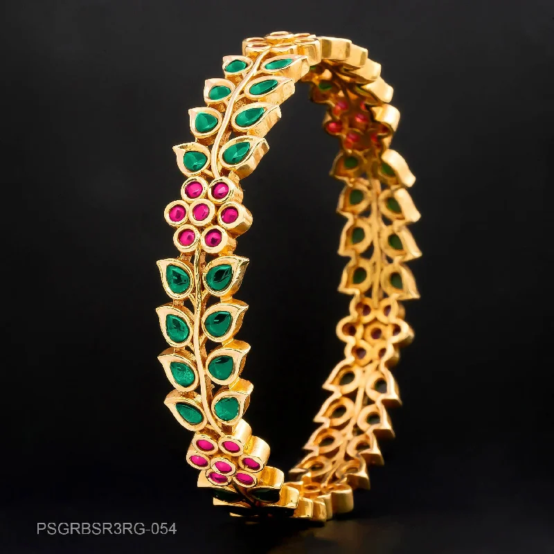 Ladies bridal bangle sets-STONE GHERU SRESHTA BANGLE PSGRBSR3RG-054