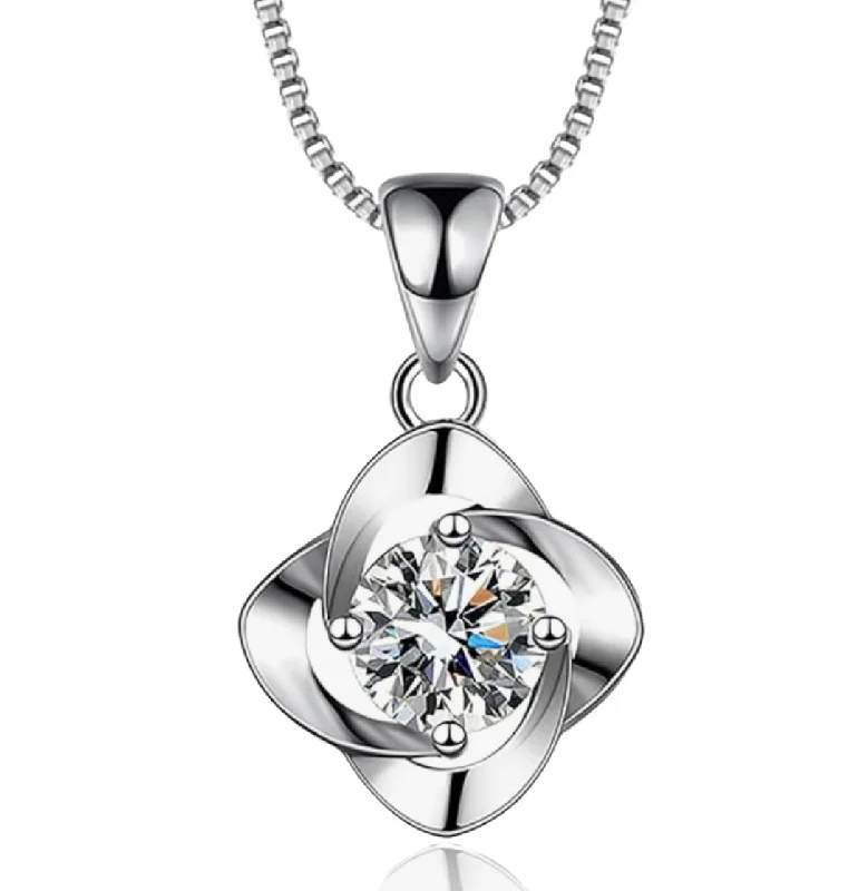 Ladies gold coin necklaces-Orb Pendant Necklace | S925 | Moissanite