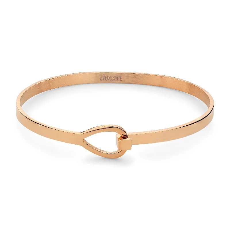 Ladies crystal bangles-Bangle loop rosé gold