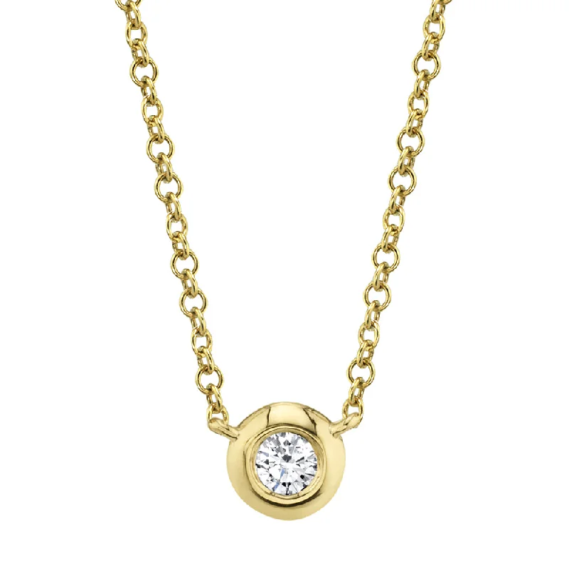 Ladies minimalist necklaces-Diamond Bezel Necklace