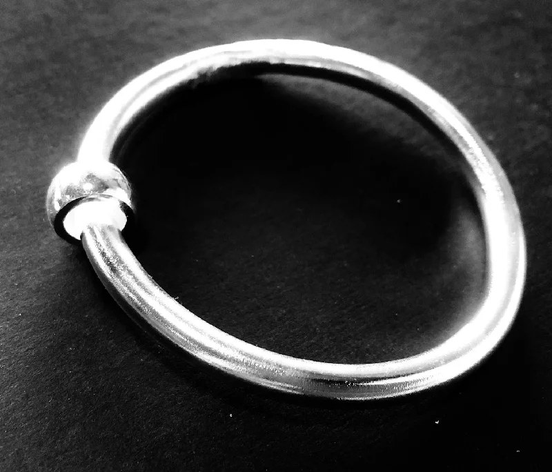 Ladies multi-layer bracelets-Classic silver bangle with bead