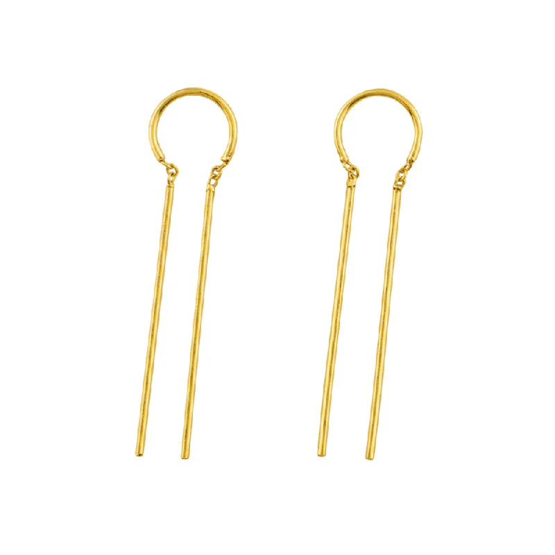 Ladies cute stud earrings-Tiny Dancer Threaders in Gold - 1 1/2" | Available to Ship January 28, 2025