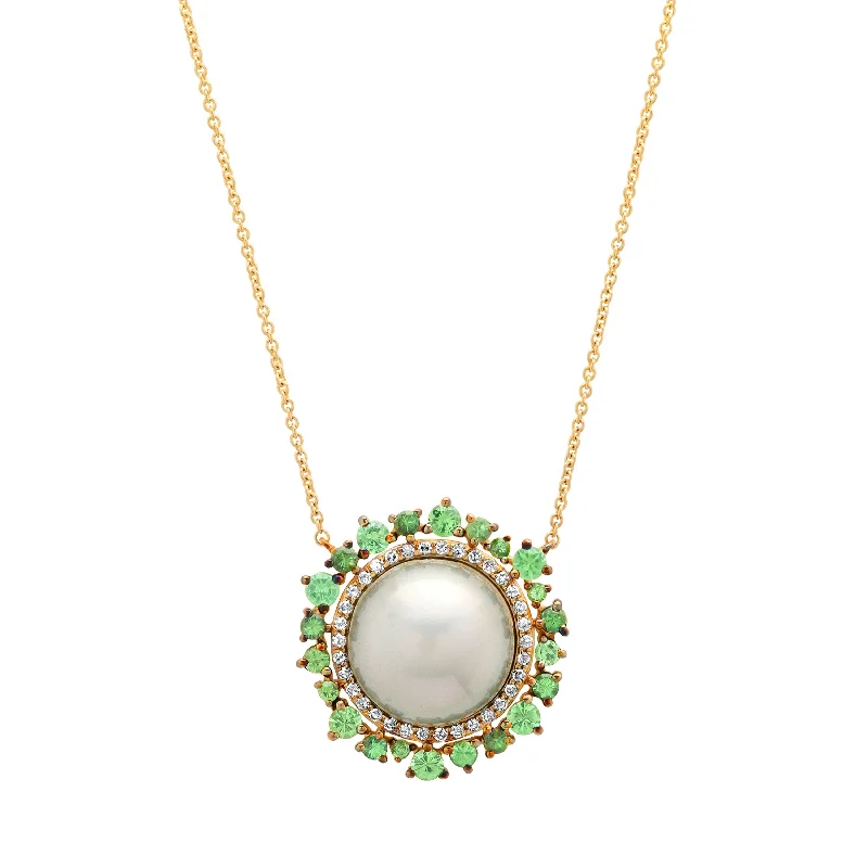 Ladies stylish necklaces-Pearl Slice Necklace