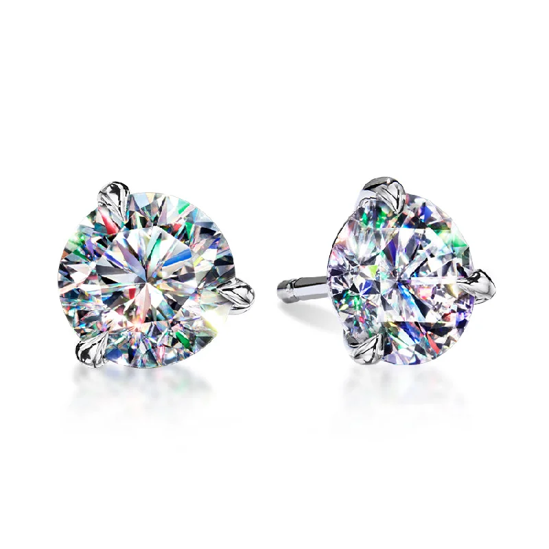 Ladies bridal drop earrings-14KWG 1.50CTW FOF RD DIA 3 PRONG MARTINI STUD EARRINGS H I1-I2