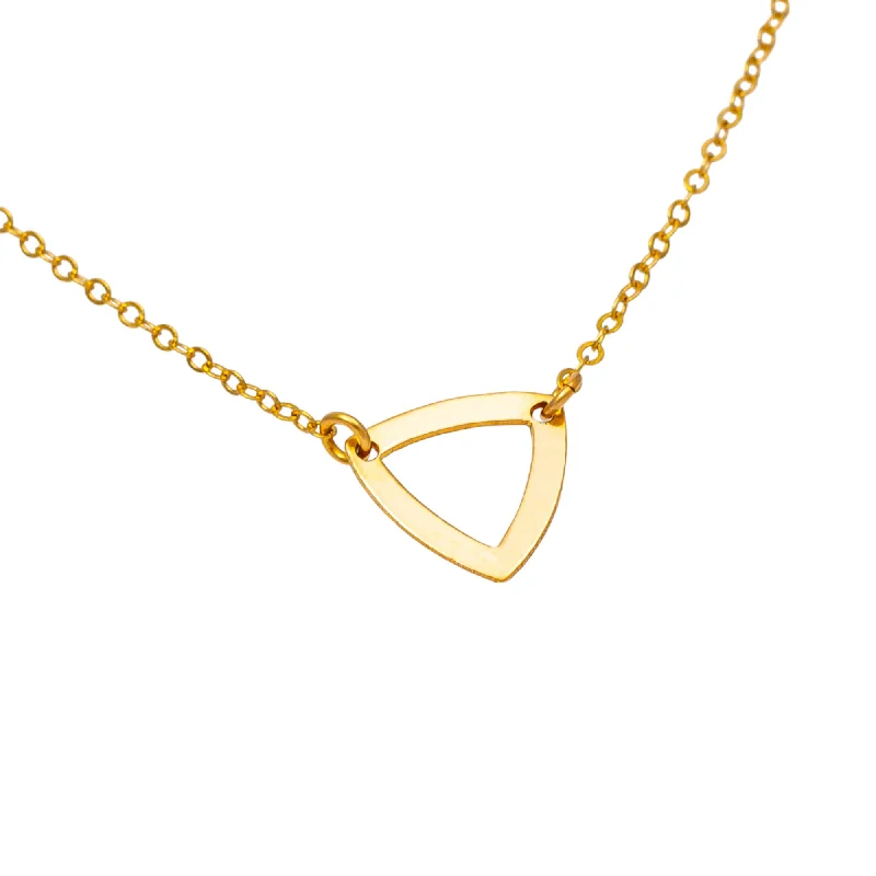 Ladies trendy necklaces-Outline Triangle Choker Necklace