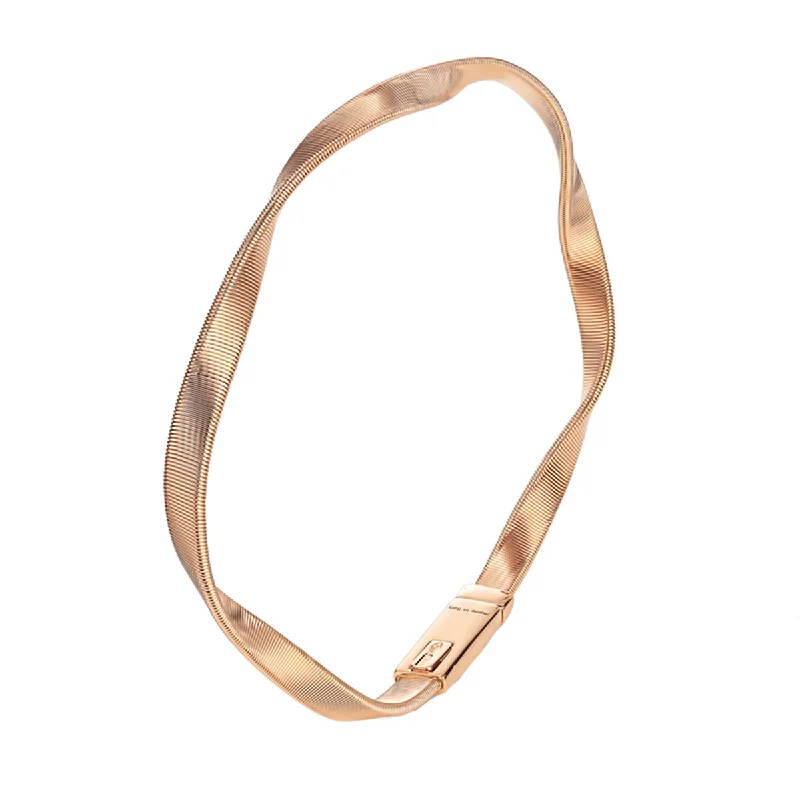 Ladies silver charm bracelets-Marrakech Collection 18K Rose Gold Bangle