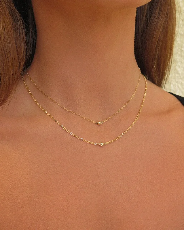 Ladies emerald necklaces-Classic Necklace  - 14k Yellow Gold Fill