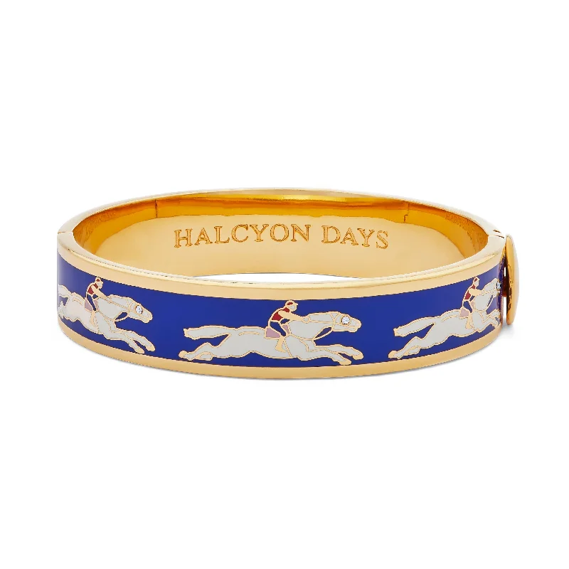 Ladies sapphire bracelets-Race Horse Cobalt & Cream Bangle