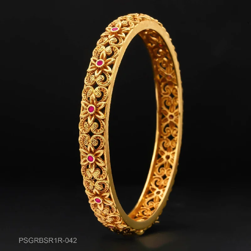 Ladies antique bangle bracelets-STONE GHERU SRESHTA BANGLE PSGRBSR1R-042