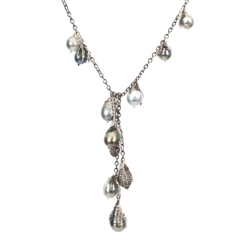 Ladies elegant pearl necklaces-Tahitian Pearl Lariat