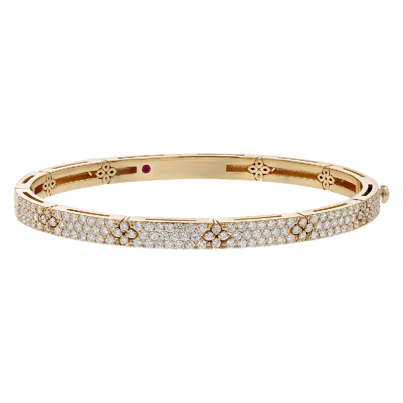 Ladies boho cuff bracelets-18K Love in Verona Pave Diamond Bangle