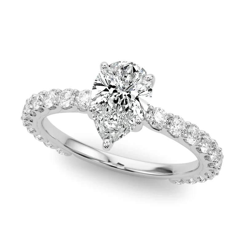 Ladies luxury engagement rings-Auriya 14k White Gold Lab Grown Pear Diamond Engagement Ring 0.50 to 5.00 ct. tw. (F-G VS)