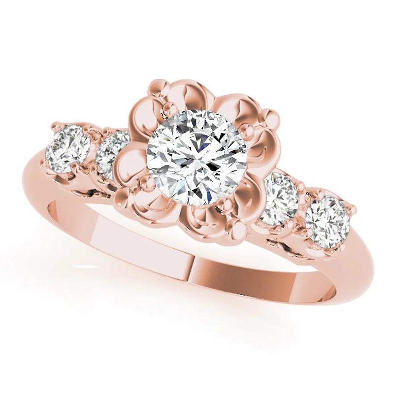 Ladies engagement rings with colored gemstones-Auriya 14k Rose Gold Lab Grown Round Diamond Engagement Ring 0.50 to 5.00 ct. tw. (F-G VS)