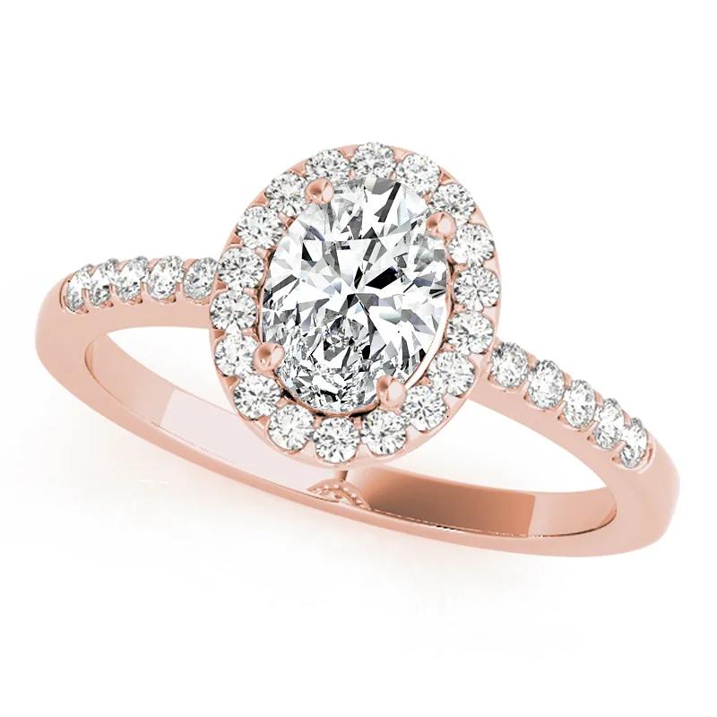 Ladies classic engagement rings-Auriya 14k Rose Gold Lab Grown Oval Diamond Halo Engagement Ring 0.50 to 5.00 ct. tw. (F-G VS)