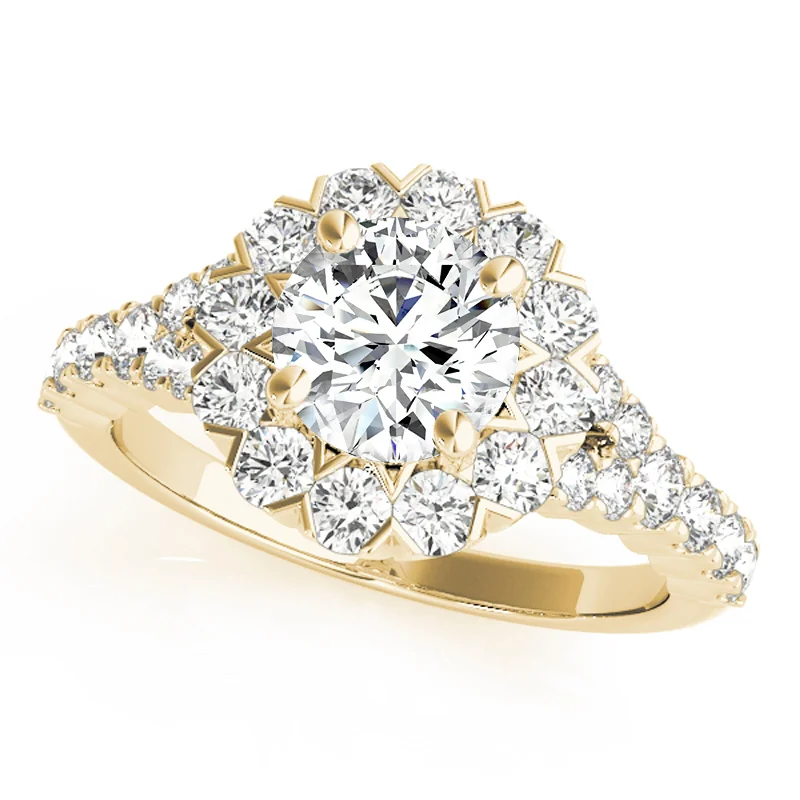 Ladies heart-shaped diamond engagement rings-Auriya 14k Yellow Gold Lab Grown Round Diamond Halo Engagement Ring 0.50 to 5.00 ct. tw. (F-G VS)