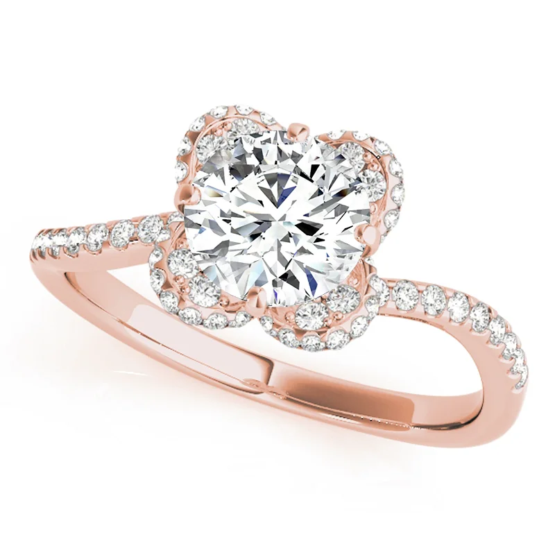 Ladies affordable engagement rings-Auriya 14k Rose Gold Lab Grown Round Diamond Halo Engagement Ring 0.50 to 5.00 ct. tw. (F-G VS)