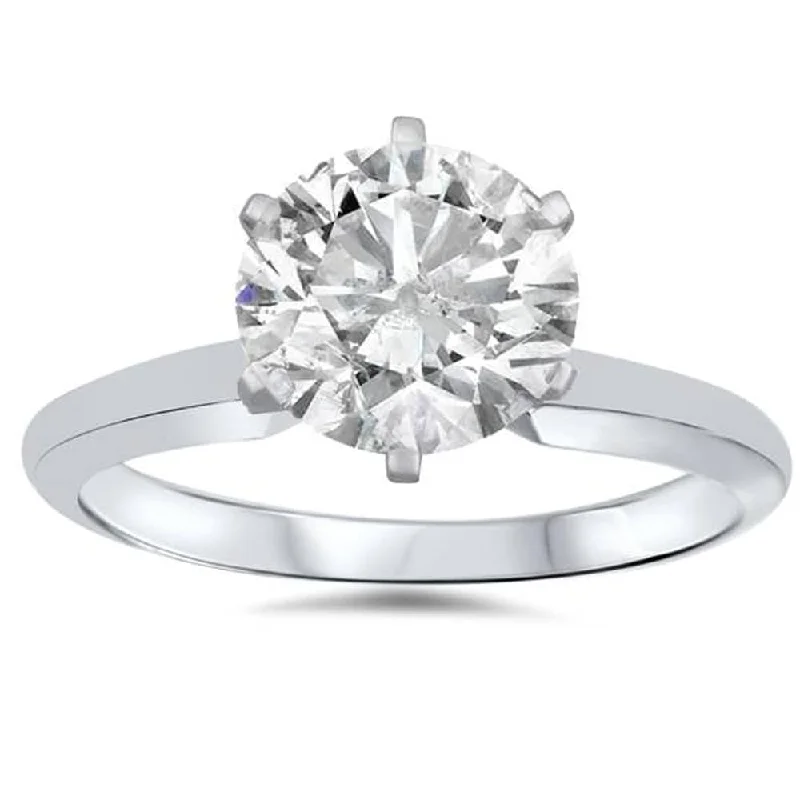 Ladies classic engagement rings-Pompeii3 14k White Gold 1 1/2 ct TDW Solitaire Diamond Engagement Ring Clarity Enhanced