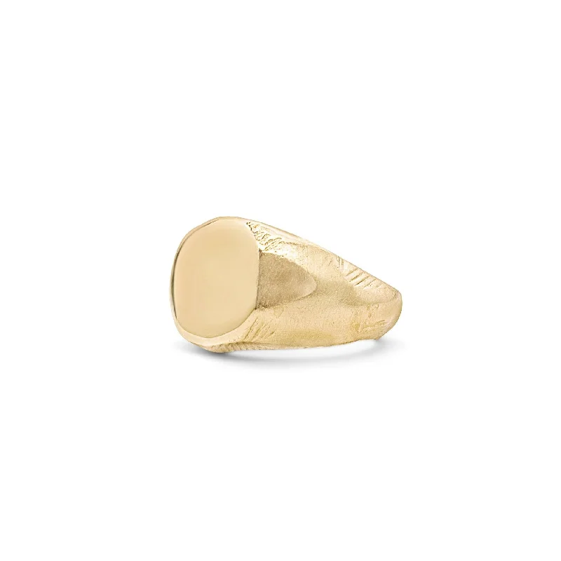 Ladies statement rings-18K Large Signet Ring