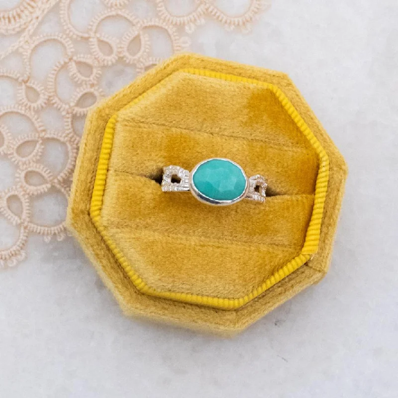 Ladies simple gold rings-Turquoise Rachael Gemstone Ring